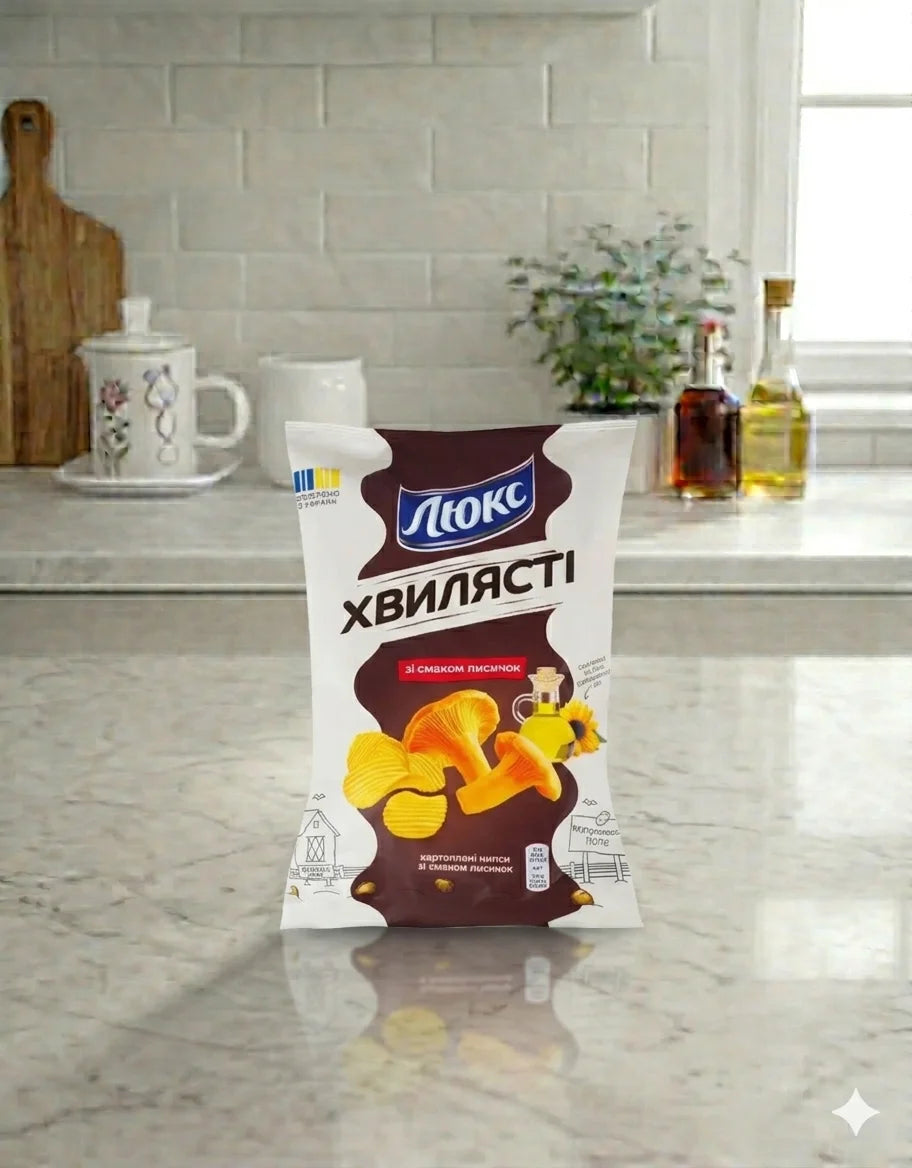Чіпси Люкс хвилясті з лисичками 125г