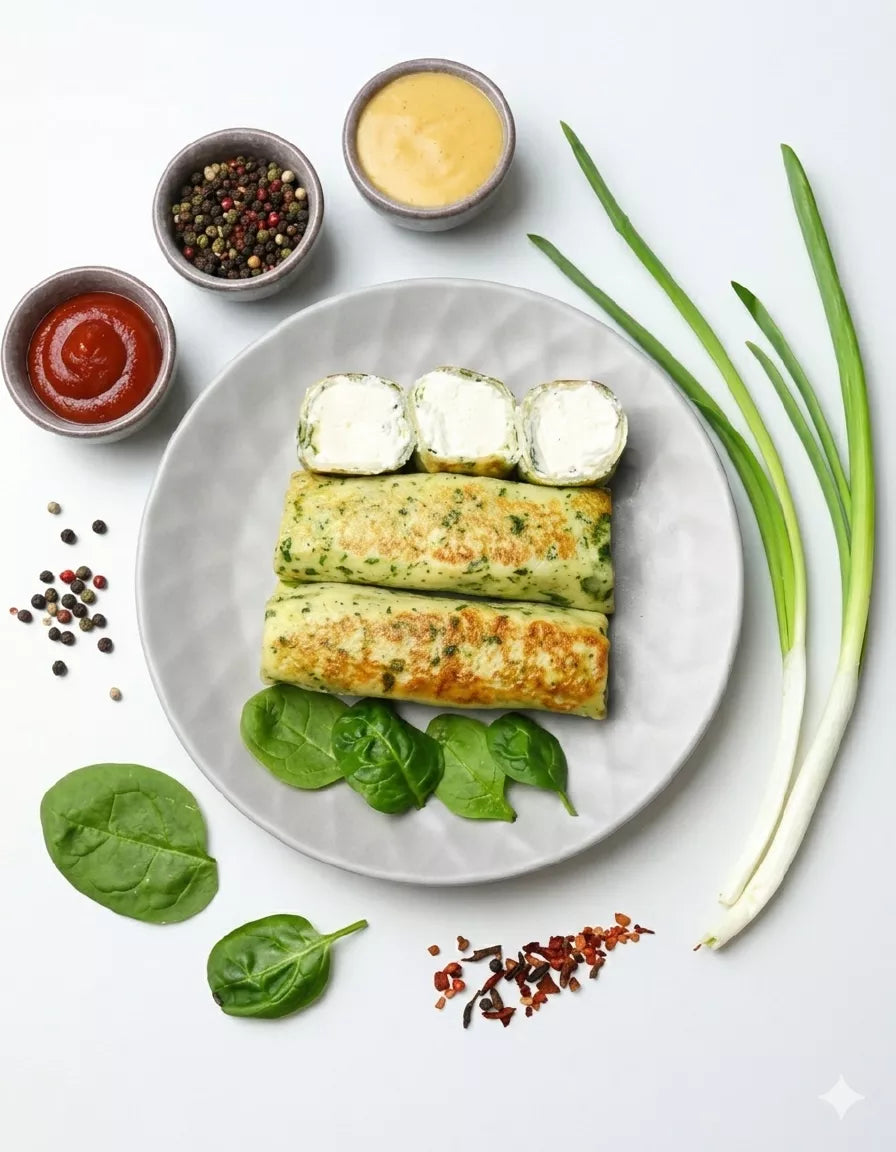 Spinach Crepes with Philadelphia Cream Cheese