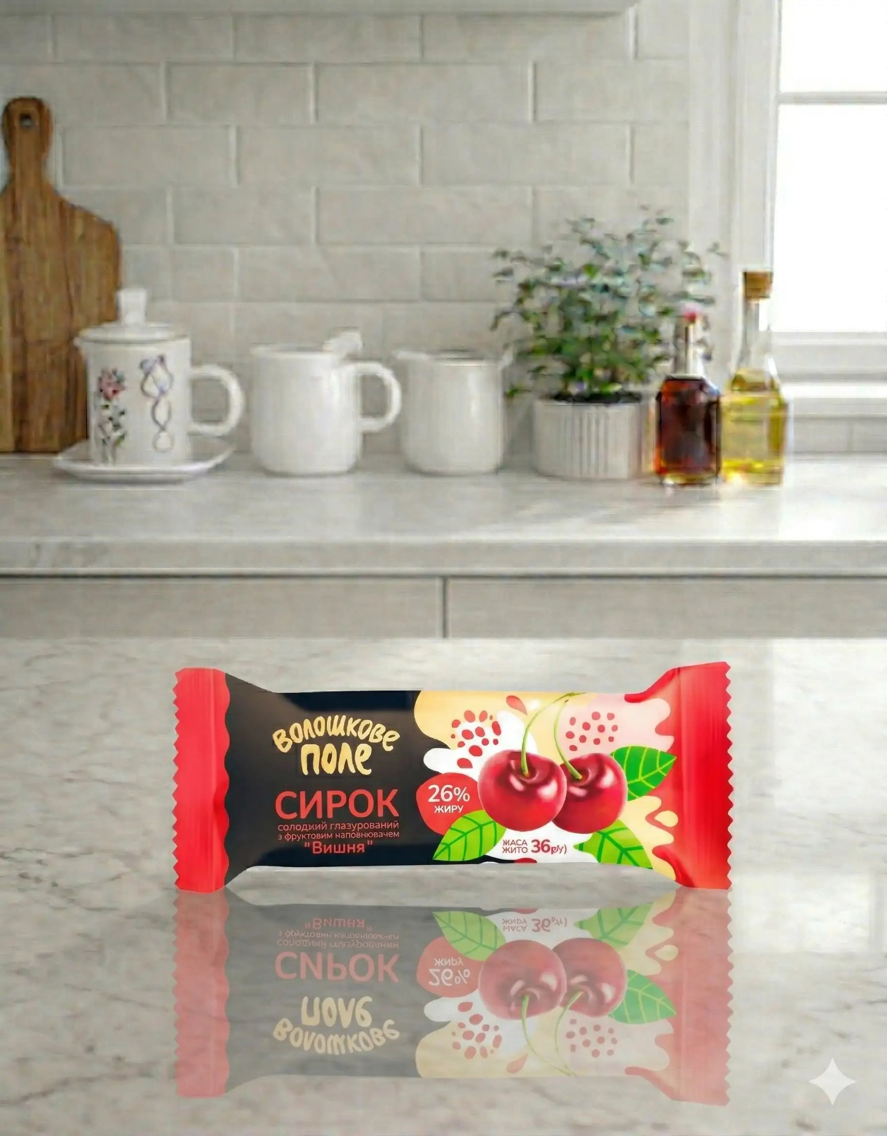 Cherry Glazed Curd Snack Voloshkove Pole 36g