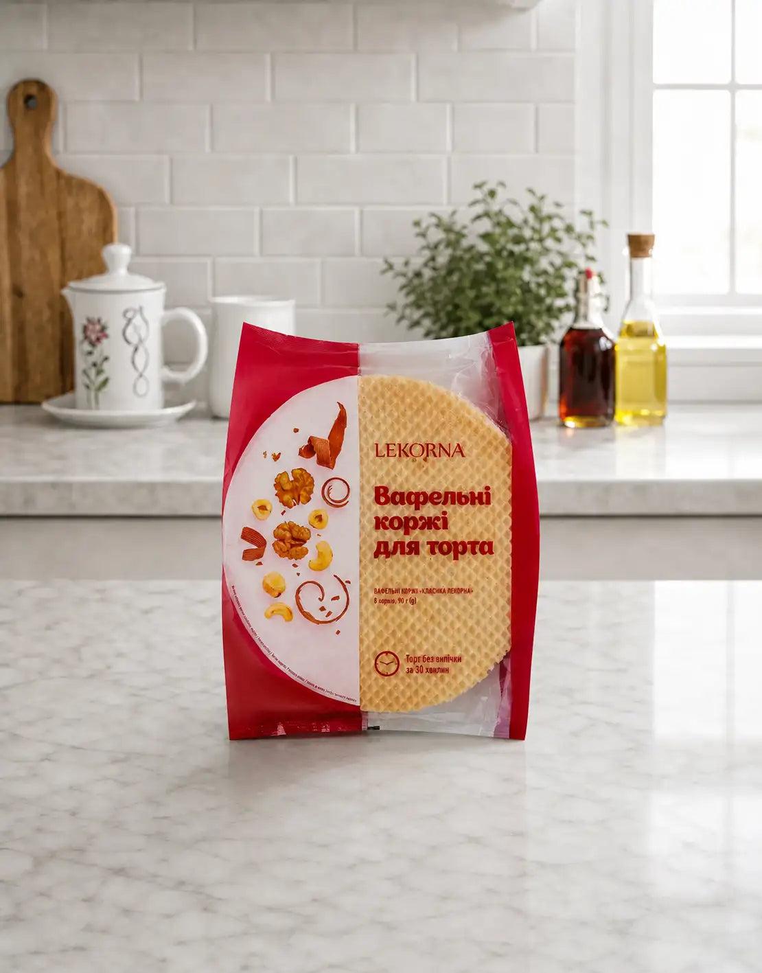 Круглі вафельні коржі для торта Tris Lekorna 90 г