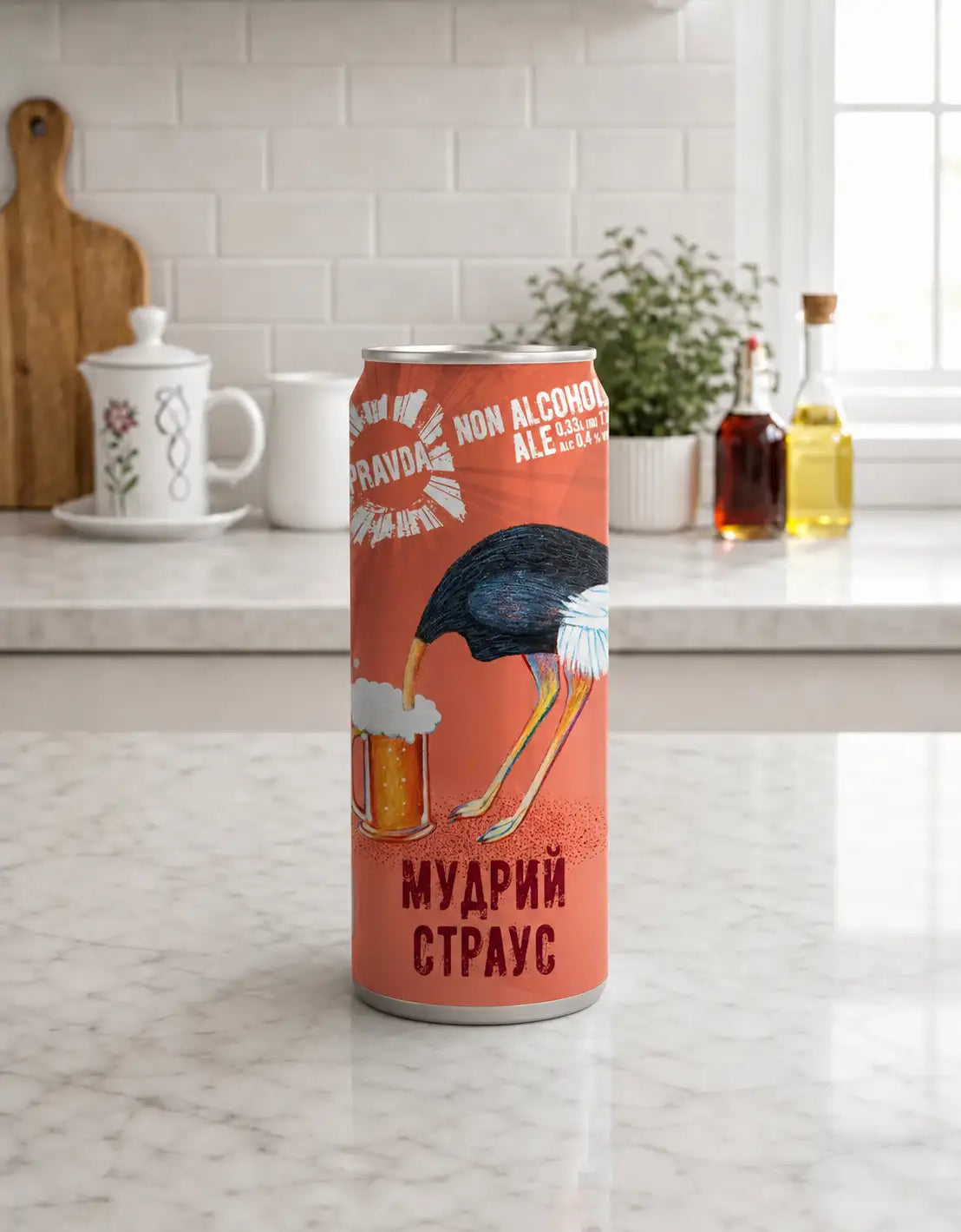 Пиво Правда "Мудрий Страус 0,4%" (банка) 0,33л